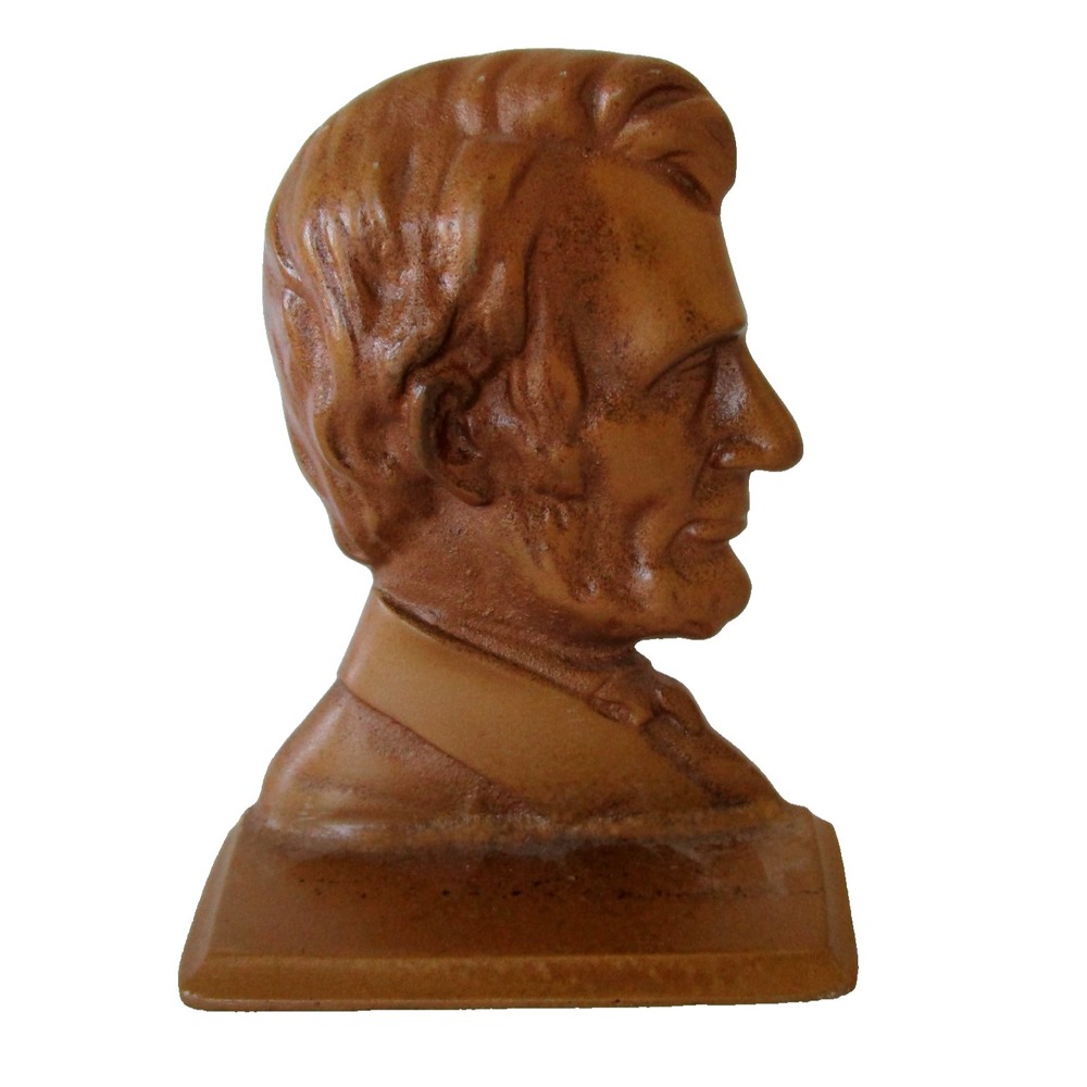 Vintage Abe Abraham Lincoln Cast Iron Door Stop or Single Bookend Heavy